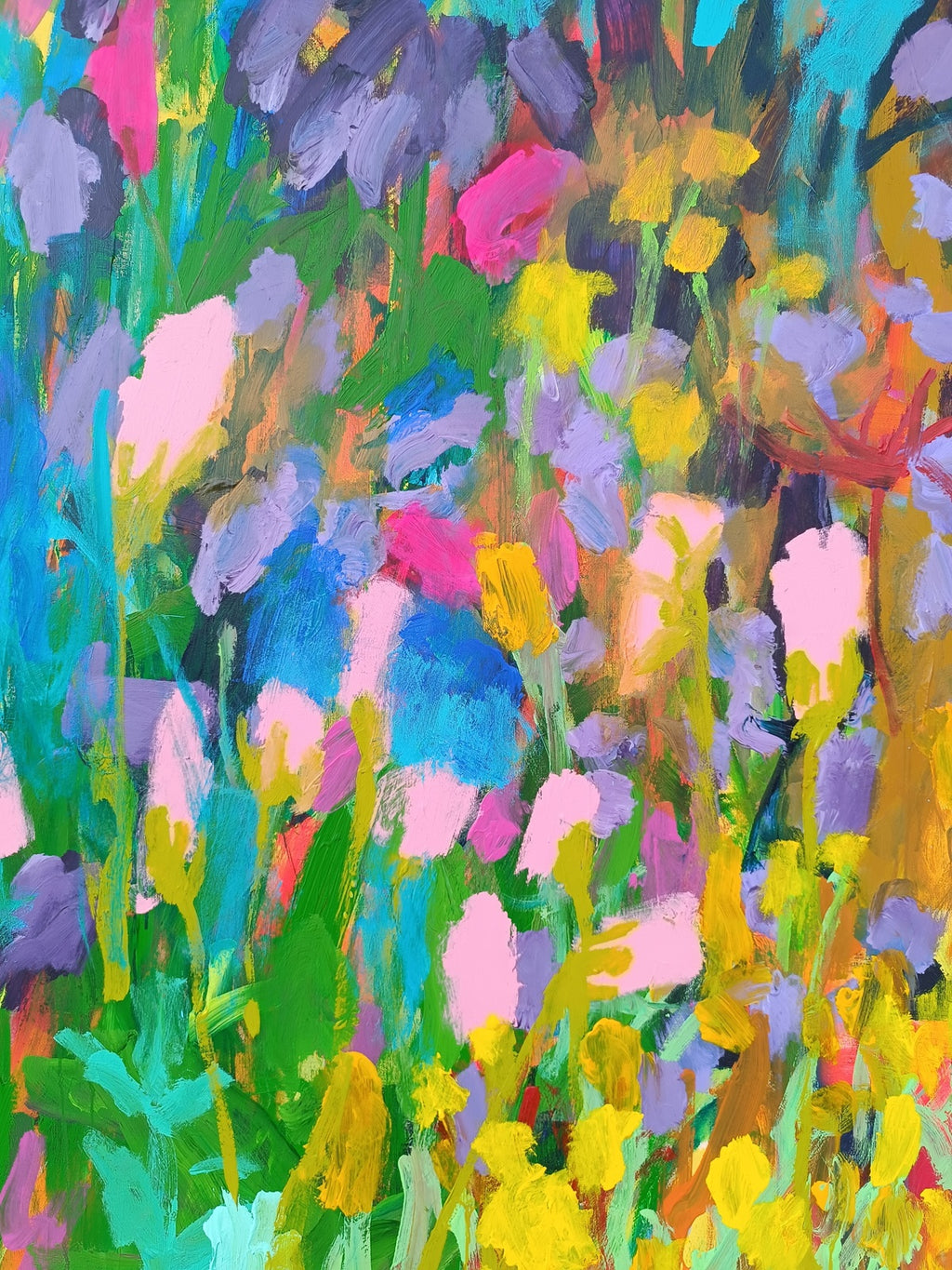 large abstract contemporary floral painting