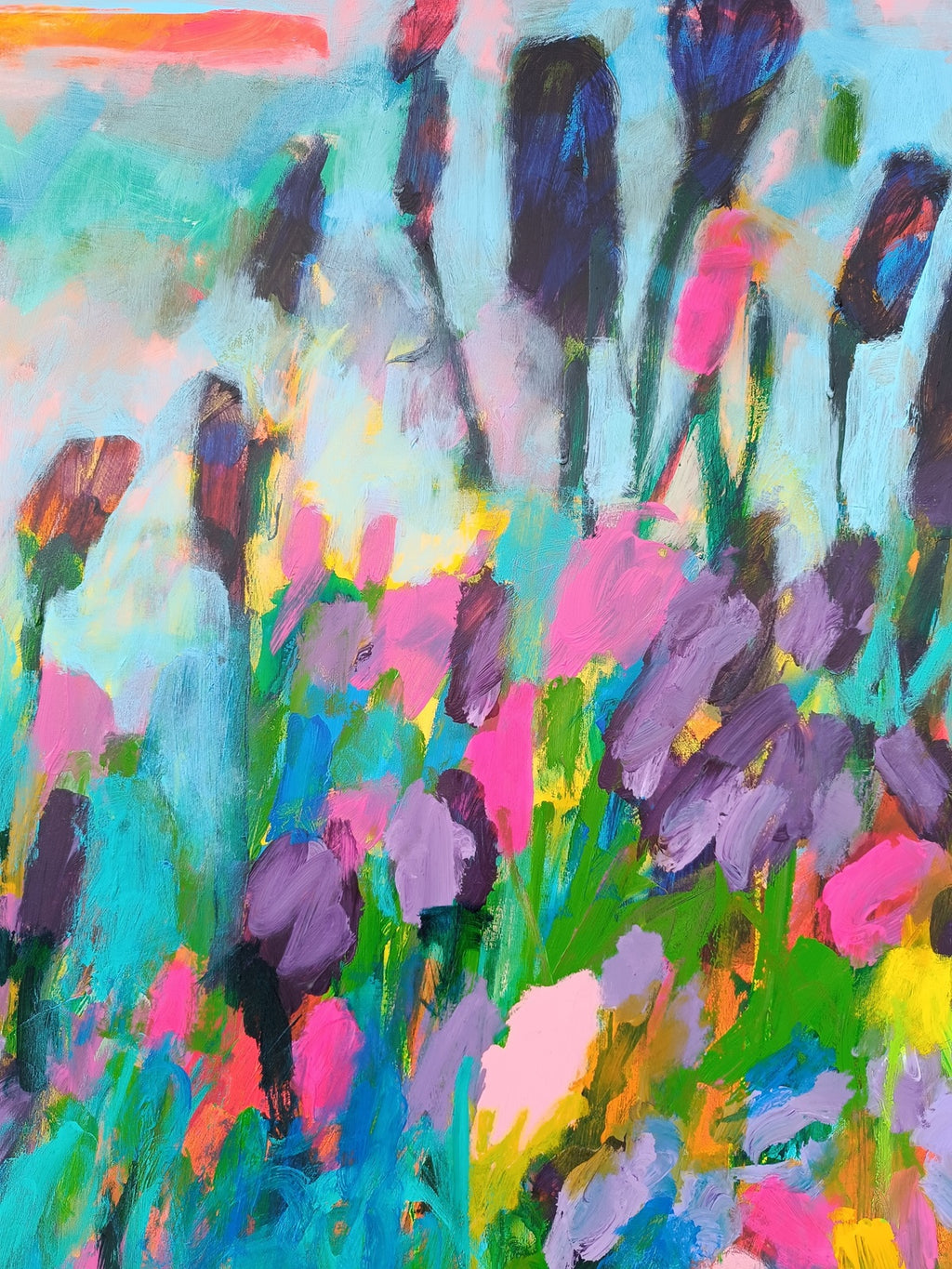 large abstract contemporary floral painting