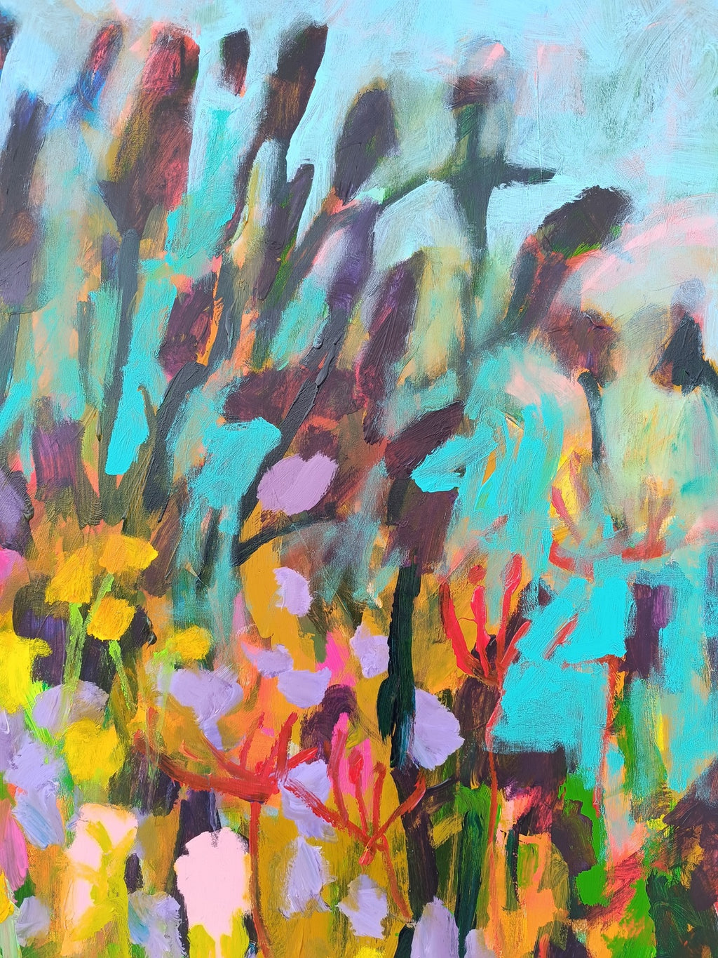 large abstract contemporary floral painting