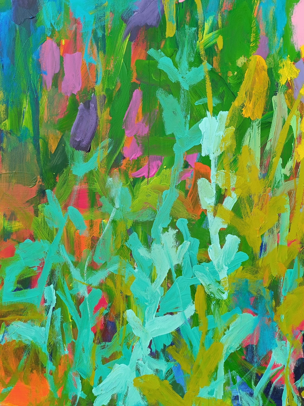 large abstract contemporary floral painting