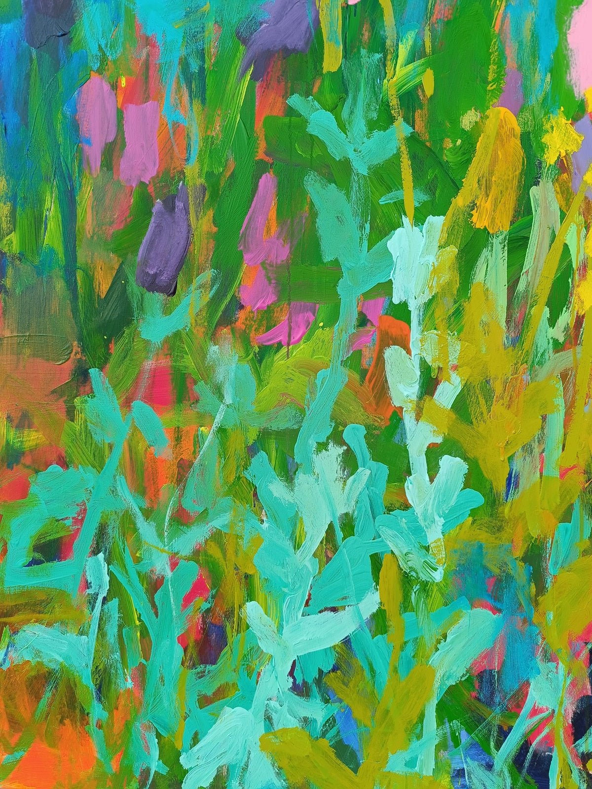 large abstract contemporary floral painting