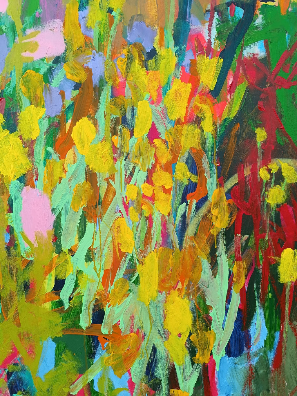 large abstract contemporary floral painting