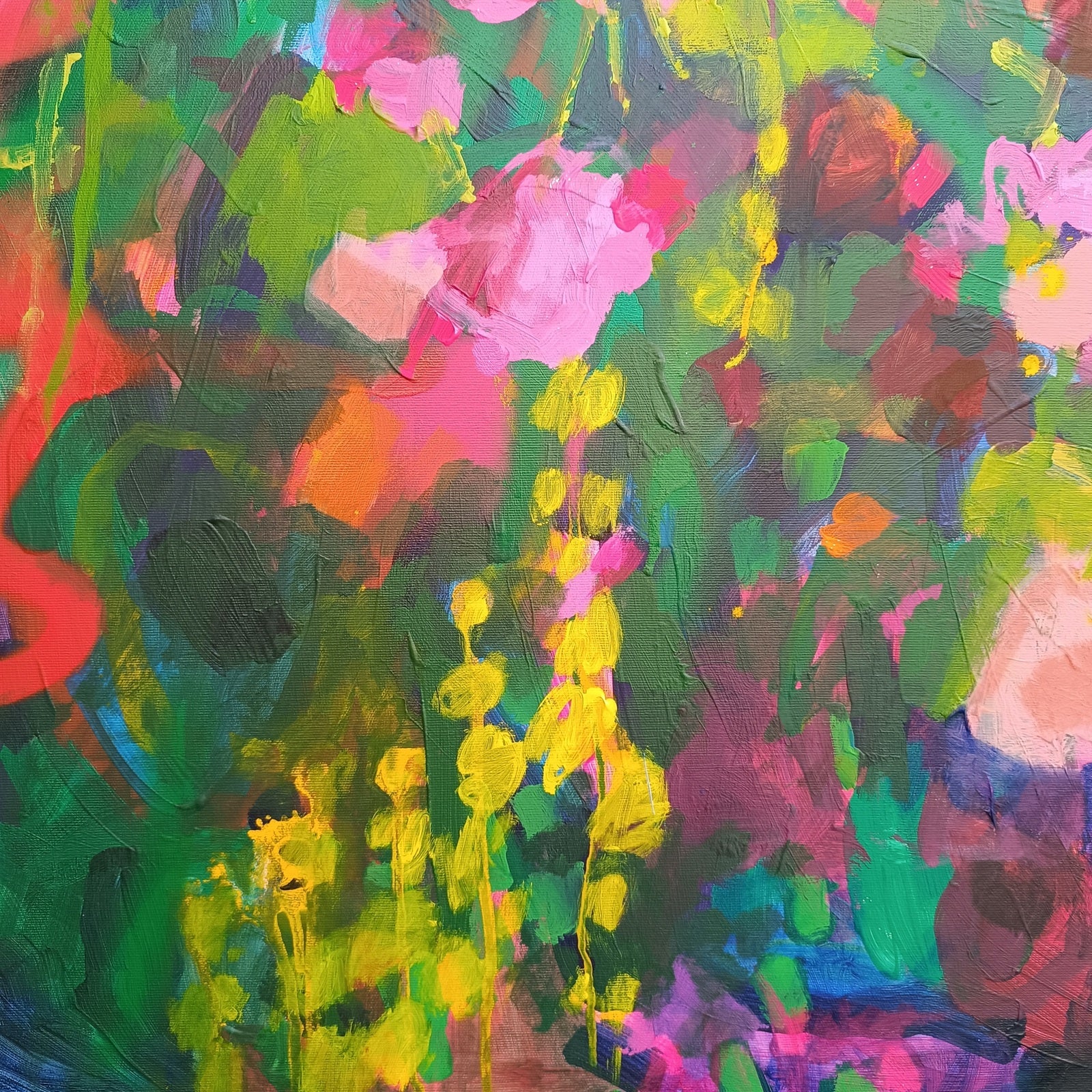 large abstract floral painting