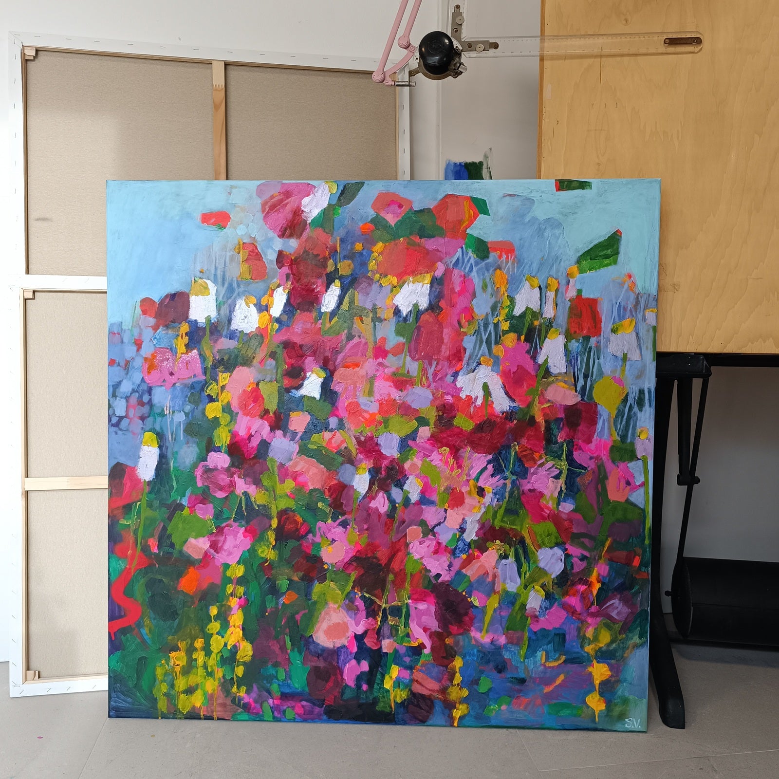 large abstract floral painting