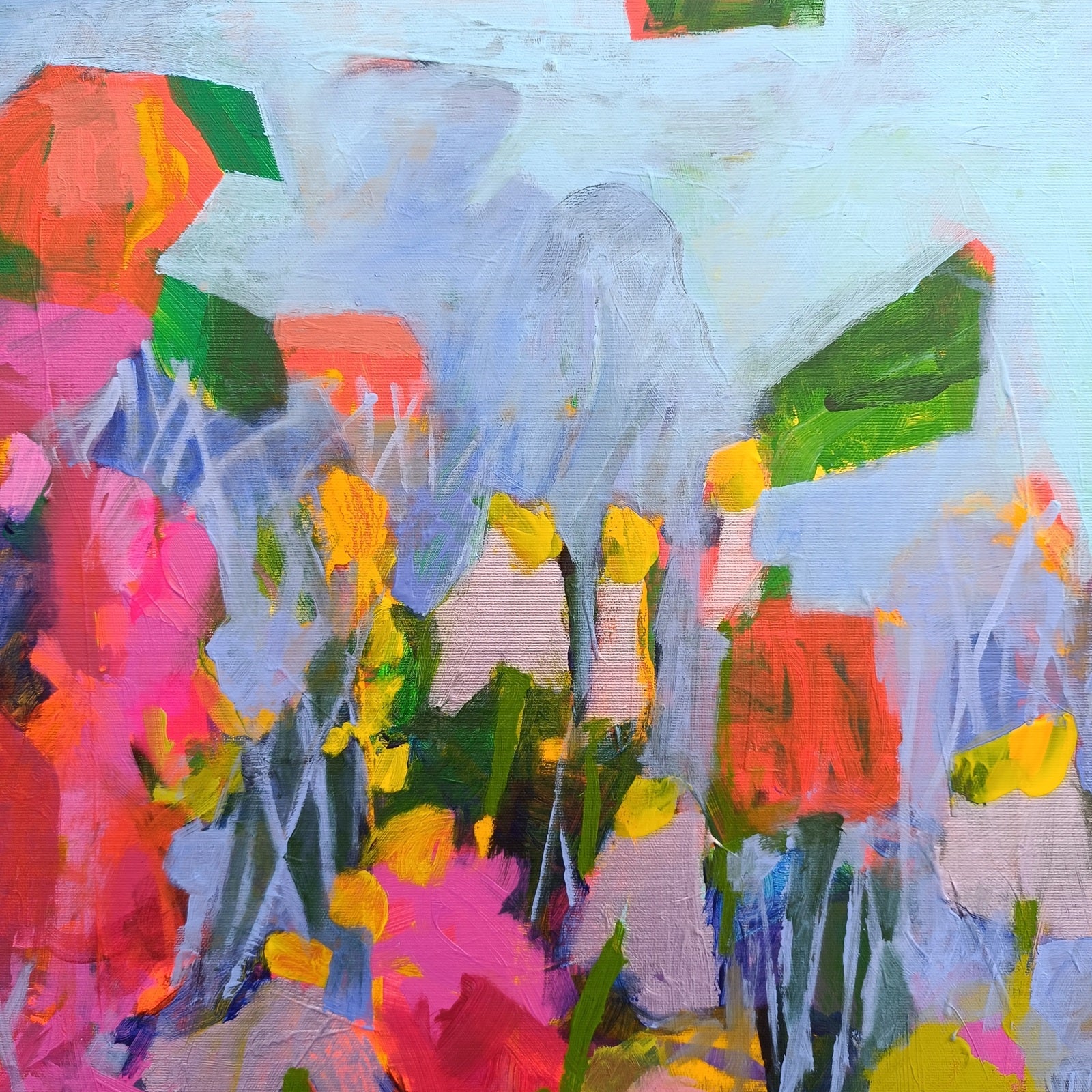 large abstract floral painting