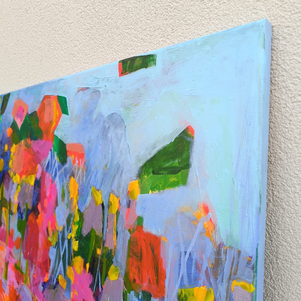 large abstract floral painting