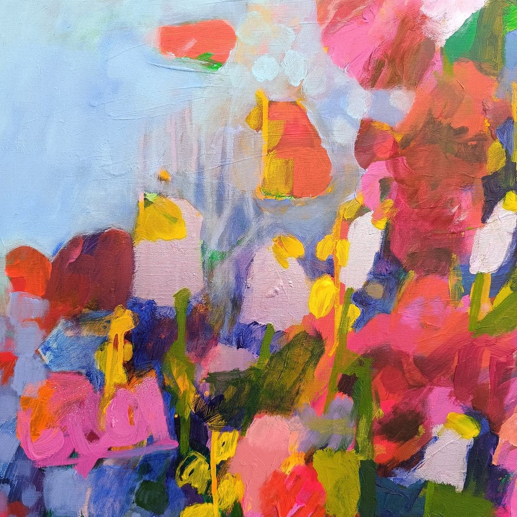 large abstract floral painting