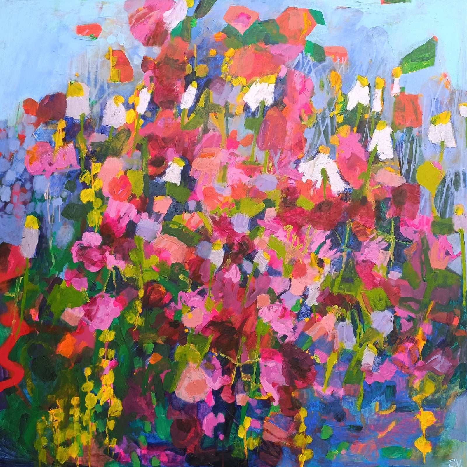 large abstract floral painting