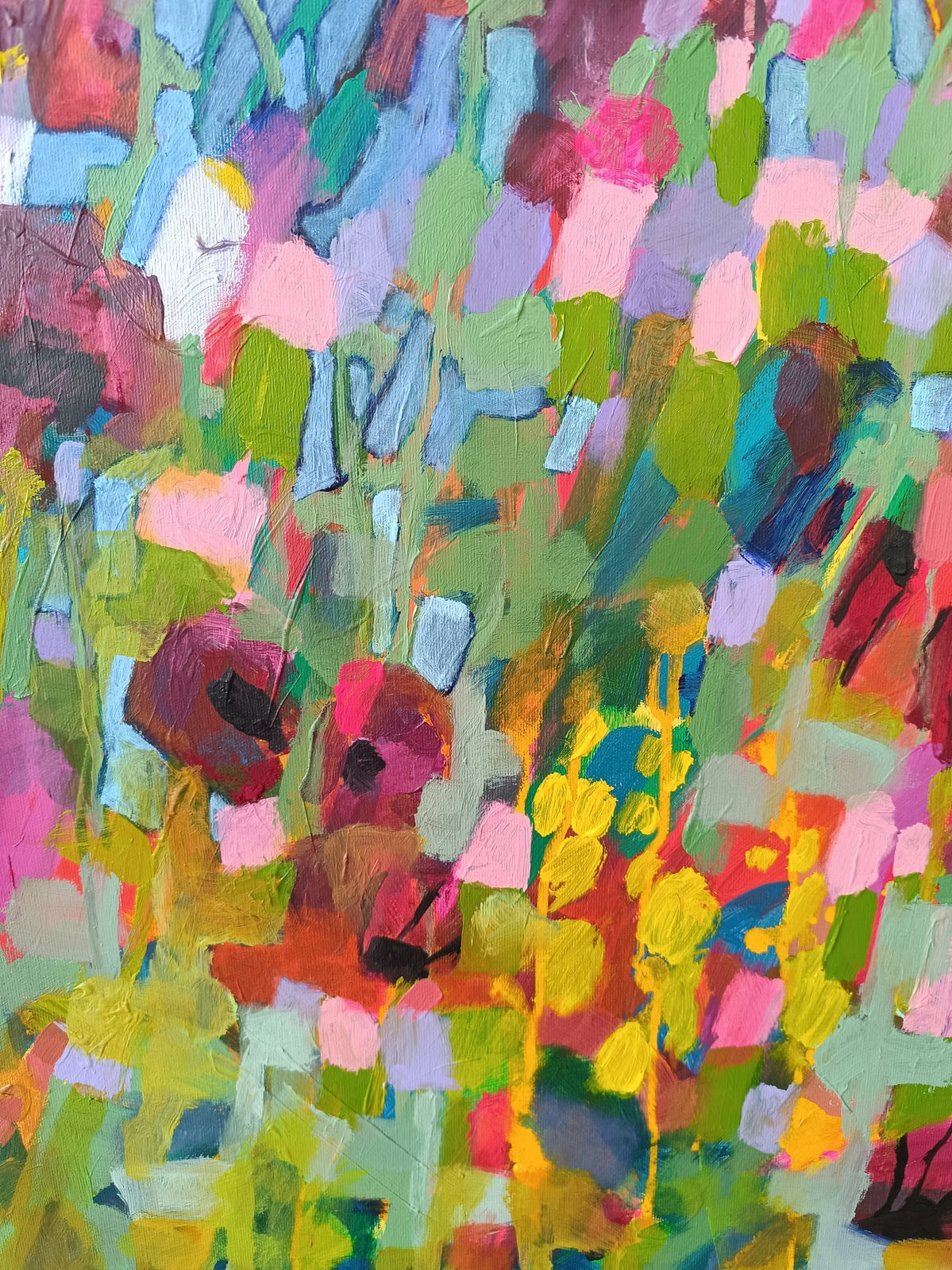 large abstract floral painting